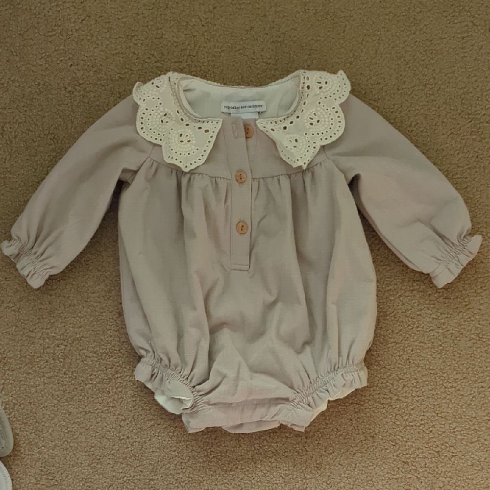 Cupcakes & Cashmere Cream Baby Romper